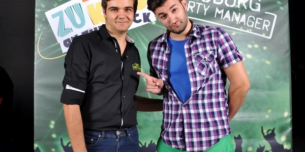 Radu Vlăduţ alături de Smiley, la prima petrecere organizată de el la Bucureşti. 