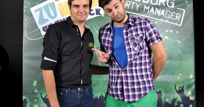 Radu Vlăduţ alături de Smiley, la prima petrecere organizată de el la Bucureşti.