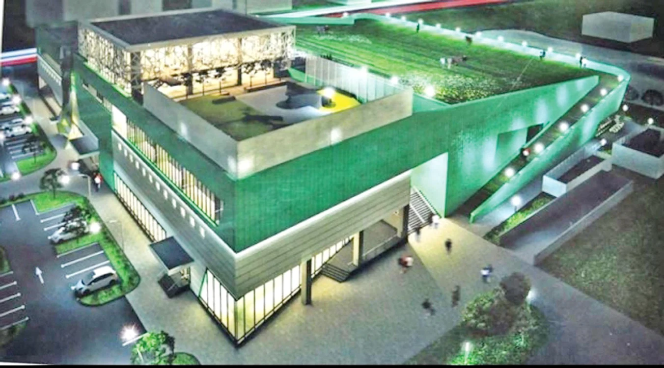 Acoperișul patinoarului a fost gândit sub formă de parc