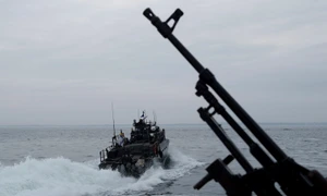 Ambarcațiune militară ucraineană patrulează în Marea Neagră FOTO PROFIMEDIA