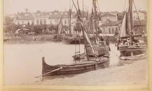Portul din Tulcea, la sfârșitul secolului al XIX-lea. Fotografie de Anatole Magrin (© iMAGO Romaniae)