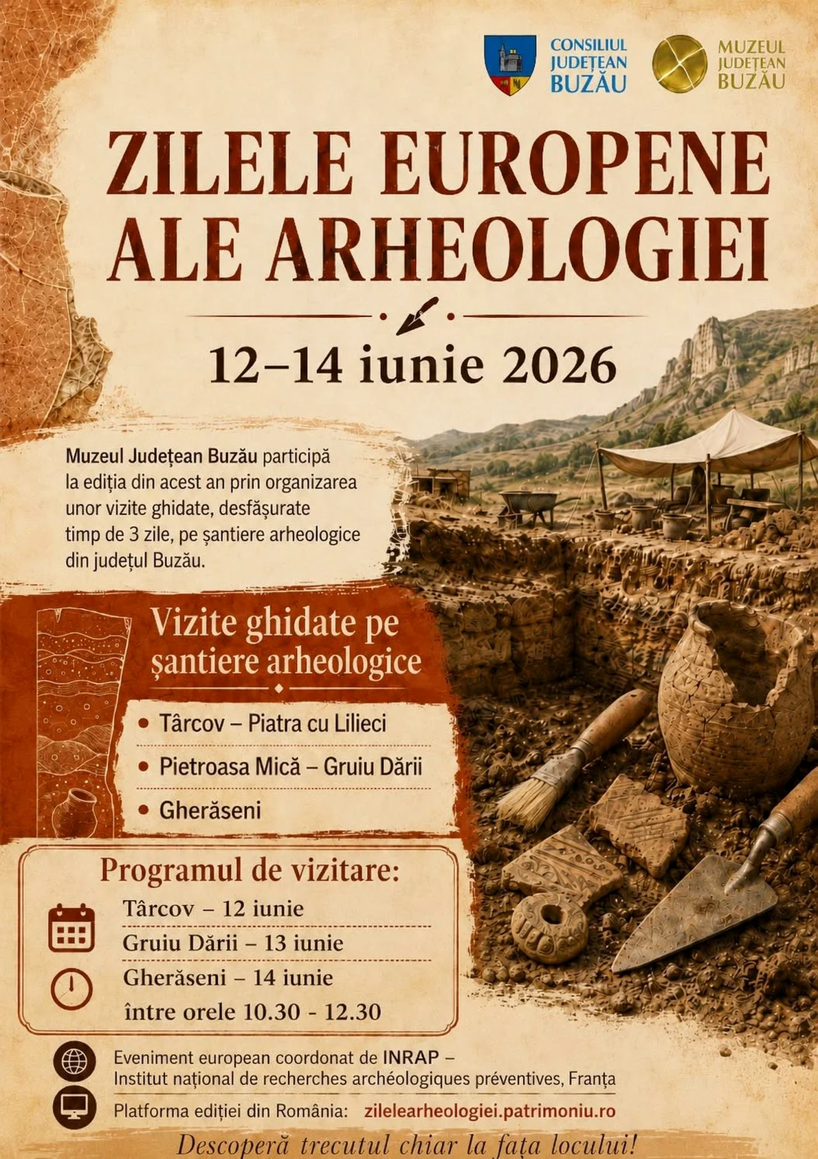 Zilele Europene ale Arheologiei: Vizite ghidate pe șantiere arheologice din județul Buzău