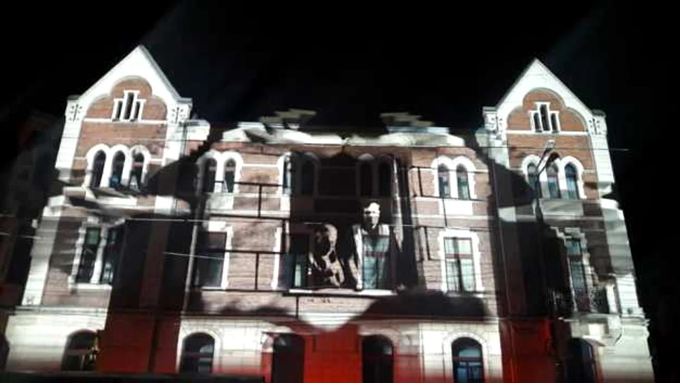 Proiecţie 3D pe Biserica Reformată din Piaţa Maria