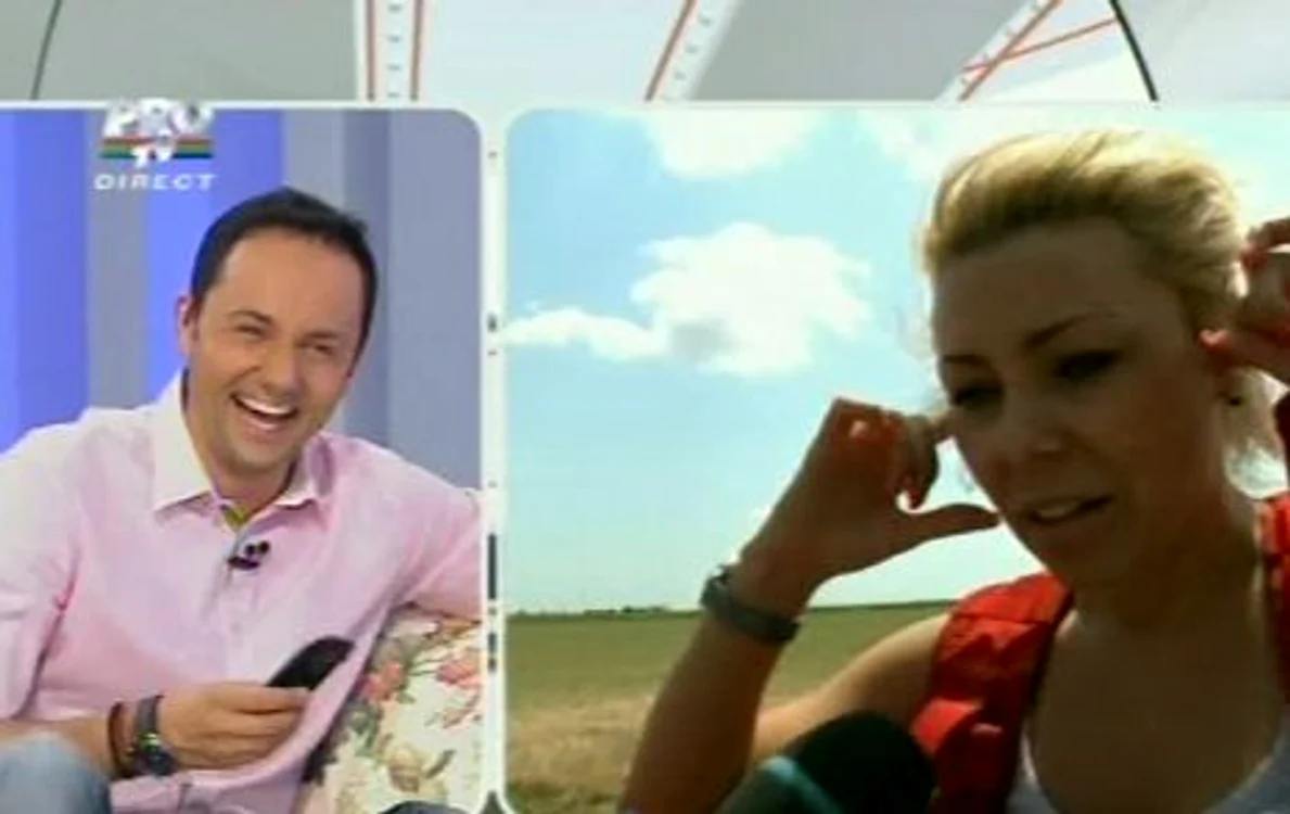 Jasmine a regretat că a sărit din avion (Foto: captură video Pro TV)