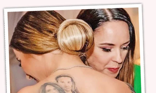 Anamaria Prodan  şi a desenat pe omoplat  membrii familiei jpeg