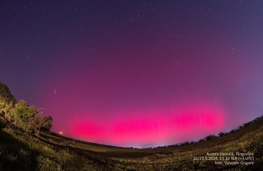 Spectacol rar pe cerul României. Cum s-a văzut aurora boreală de la Târgoviște: „Nu mi-am putut închipui...” FOTO VIDEO
