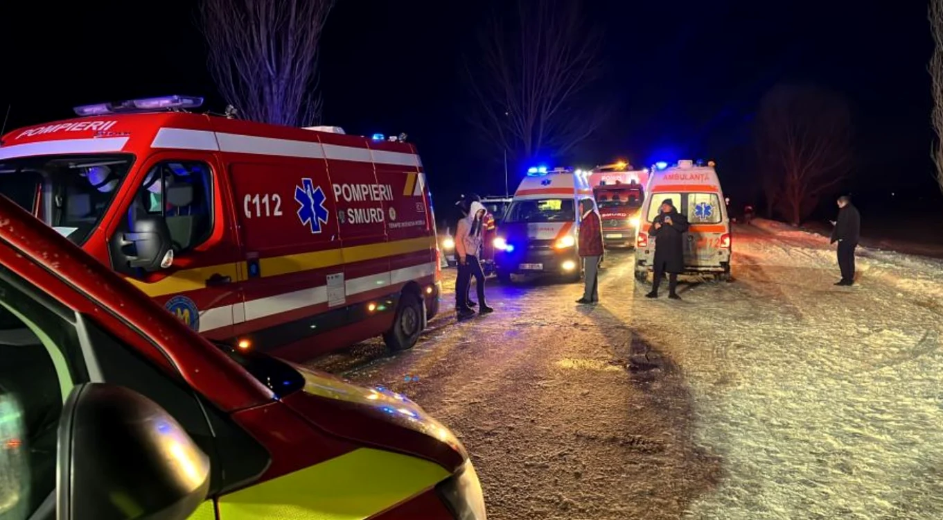 Grav accident pe Drumul European 85, județul Bacău FOTO IPJ Bacău