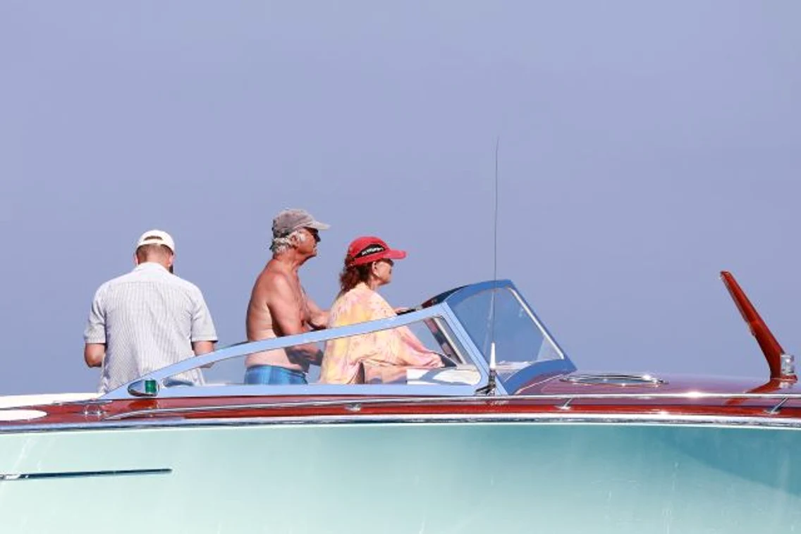 Queen Silvia, king Carl XVI Gustaf of Sweden boating Saint Tropez jpeg