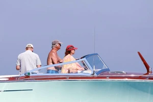 Queen Silvia, king Carl XVI Gustaf of Sweden boating Saint Tropez jpeg