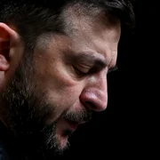 Volodimir Zelenski - trist / dezamăgit FOTO AFP