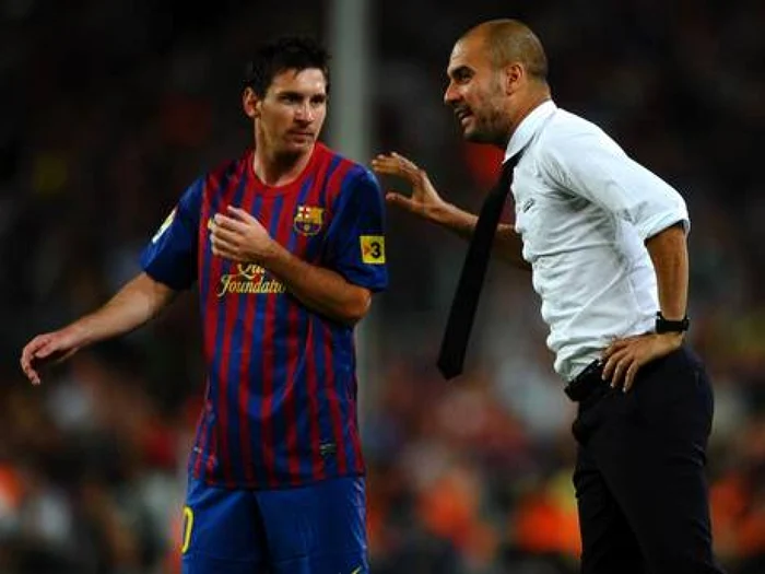 Lionel Messi şi Pep Guardiola, pe vremea când colaborau la FC Barcelona FOTO independent.co.uk