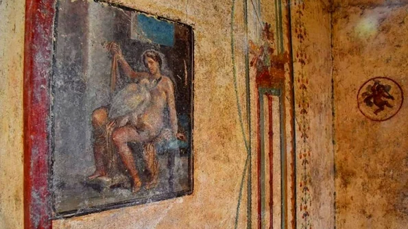 O frescă erotică descoperită la Pompei, prezentată publicului pentru prima dată / FOTO  jpeg