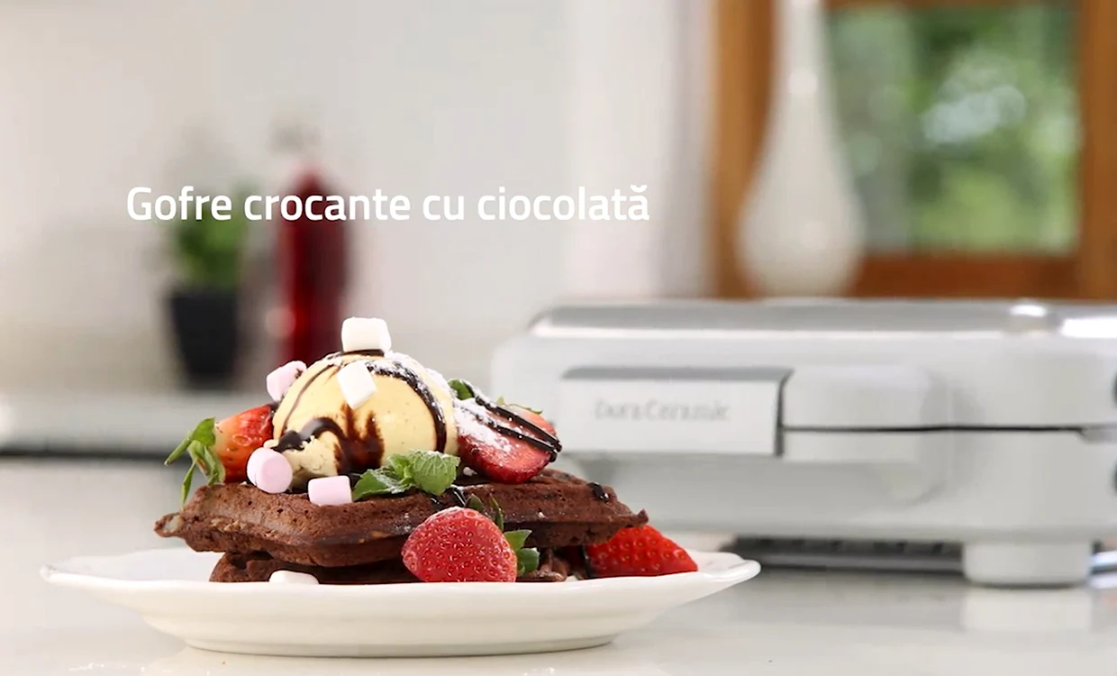 Gofre crocante cu ciocolată cu aparatul de vafe / gofre Breville VST072X 01 Sursă eMAG