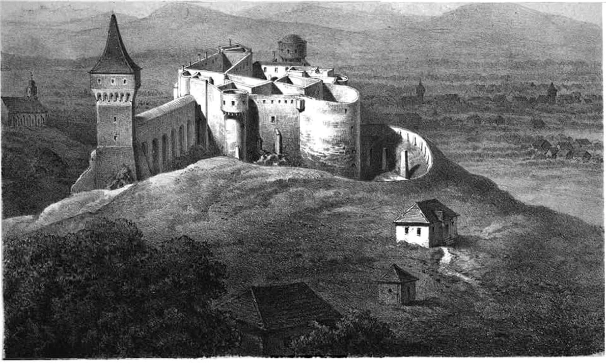Castelul Corvinilor, desen de epocă (foto: Muzeul Castelul Corvinilor)
