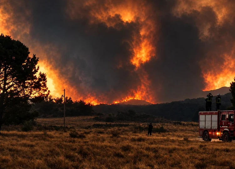 Pompierii români luptă în continuare cu incendiile din Franța FOTO Facebook / IGSU