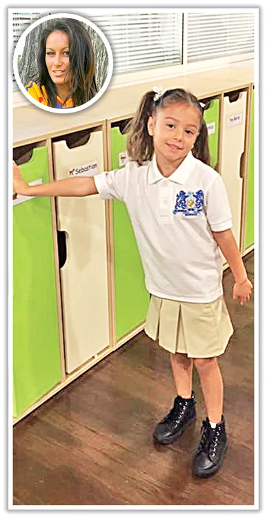 Ieri, Simona, micuța Ralucăi Sandu,  a mers pentru prima dată la școală.  Ea învață la The International School  of Monaco, cu 25.000 de euro pe an