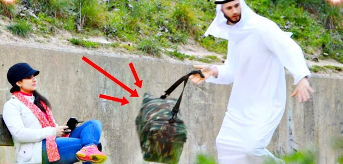 Foto: Youtube / oamenii au dat nas în nas cu un un ”terorist” care a început să strige ”Allah Akbar”