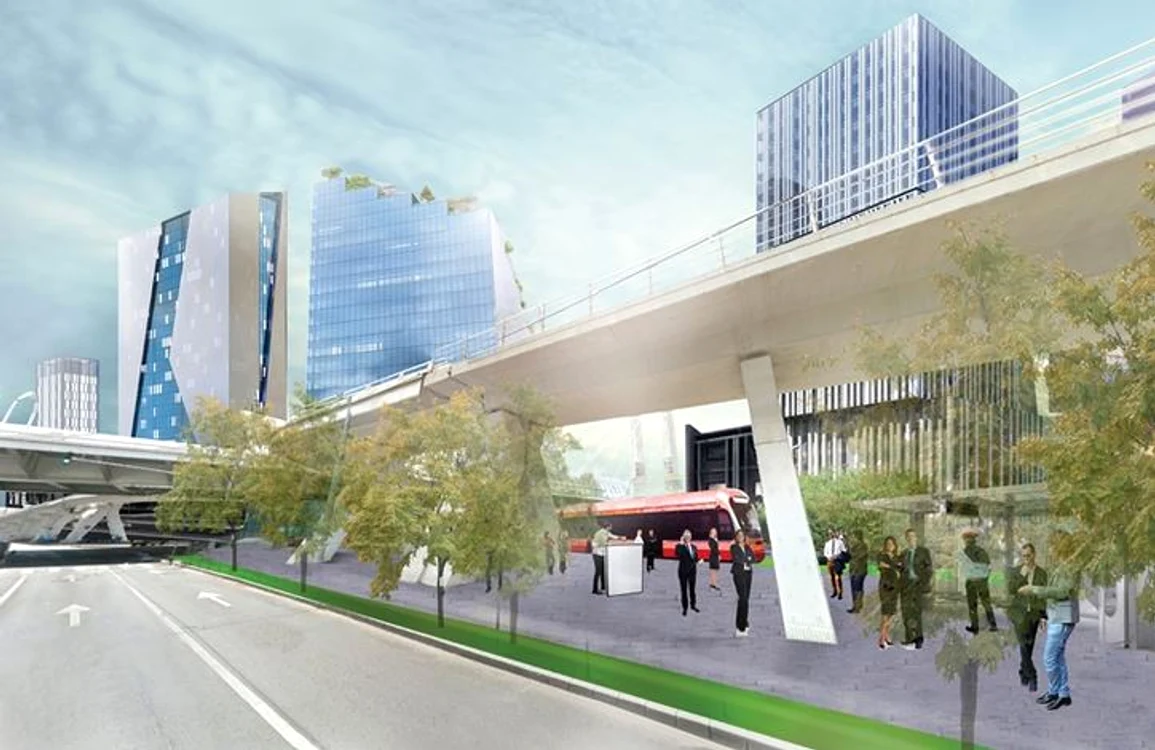 În jurul actualei gări s-ar construi un minicartier ecologic, un centru comercial și de afaceri și locuințe (Foto: proiect de regenerare Gara de Nord)