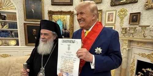 Patriarul Ierusalimului si Donald Trump jpg