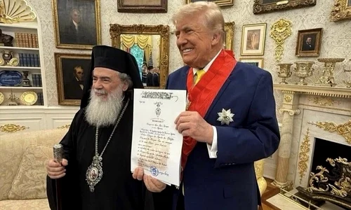 Patriarul Ierusalimului si Donald Trump jpg