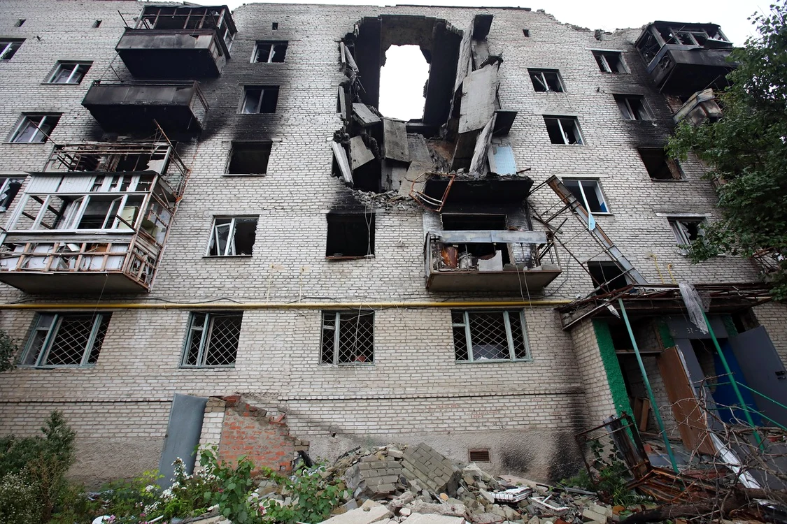 Bloc distrus în bombardamentele din Izium FOTO Profimedia 