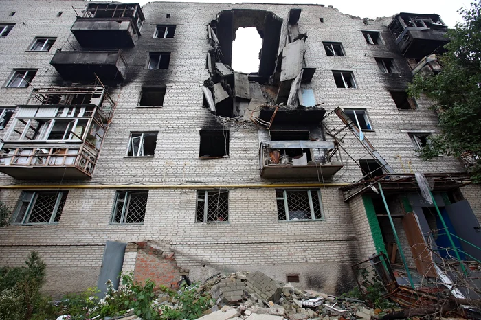 Bloc distrus în bombardamentele din Izium FOTO Profimedia 