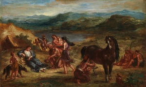 Ovidiu printre sciți, pictură de Eugène Delacroix, din 1862 (© Metropolitan Museum of Art)