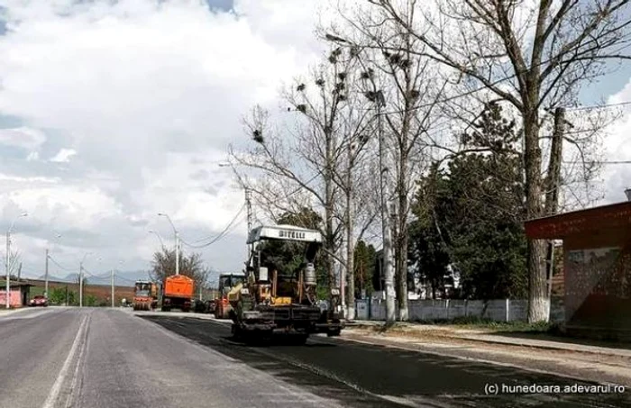 Reparaţii pe DJ 687. FOTO: Daniel Guţă. ADEVĂRUL.