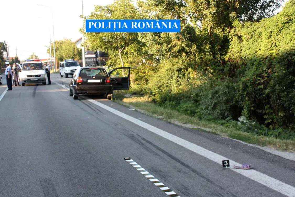 Autoturismul cu numere de Germania al cărui sofer a fugit dupa ce a omorat, pe zebră, o femeie