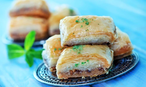 42224361   sweet turkish desert with honey and nuts jpeg