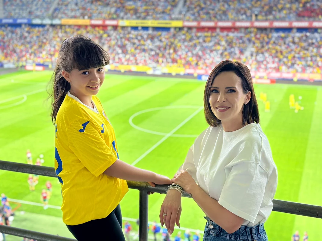 Livia Graur și-a dus fiica pe stadion Foto: arhiva personală
