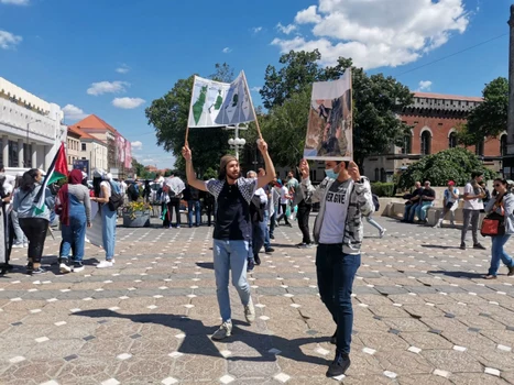 Miting pro Palestina de la Timişoara FOTO Ş.Both