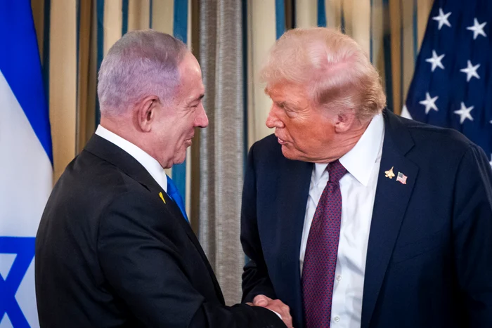 Prim-ministrul Benjamin Netanyah și Donald Trump, la Casa Albă FOTO: EPA EFE