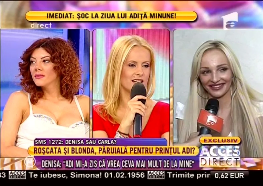Cele două domnişoare au dialogat preţ de câteva minute la Acces Direct