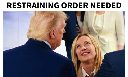 Trump atac la Giorgia Meloni, a postat pe Truth Social o fotografie controversata Este nevoie de ordin de restrictie FOTO: Truth Social/@realDonaldTrump