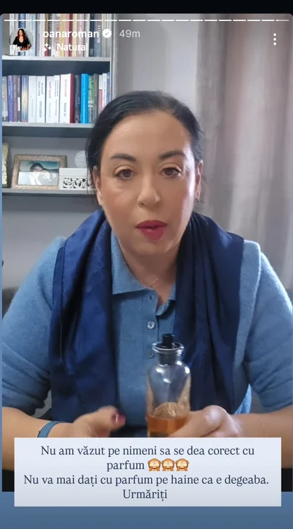 Postarea Oanei Roman - Foto: captură Instagram