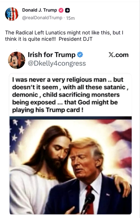 Imaginea generată cu ajutorul AI. FOTO: captură foto Truth Social