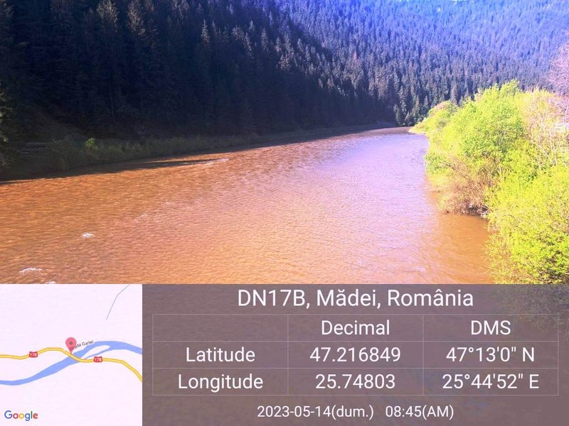 Cum arată Bistriţa după poluarea cu ape de mină. Au fost avertizate păstrăvăriile de pe lacul Bicaz FOTO