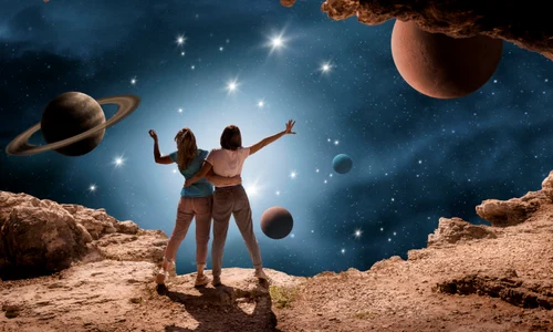space collage with young women jpg