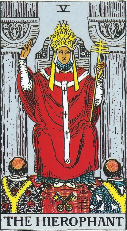 Cartea de tarot Papa sau Hierofantul jpg