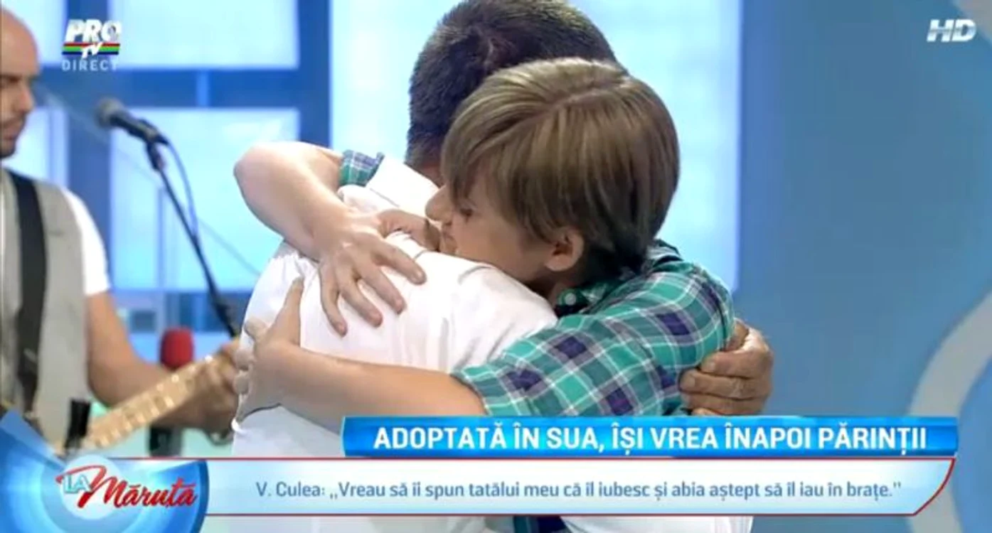 Viorica şi tatăl ei s-au îmbrăţişat emoţionaţi