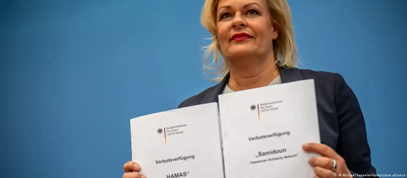Ministrul de interne Nancy Faeser a anunţat interzicerea în Germania a activităţilor Hamas şi Samido
