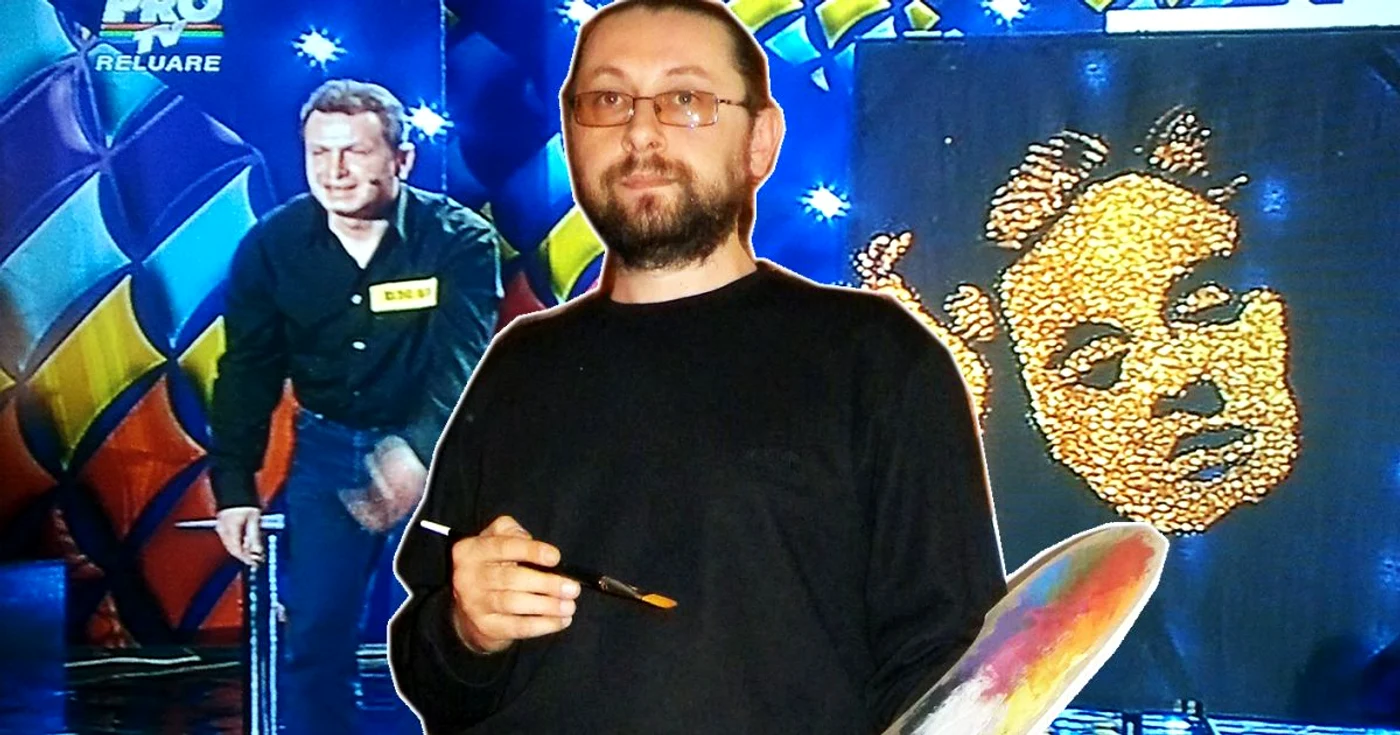 Leonard Ţuclea, artistul care pictează cu pulbere de aur                                             Foto Iulian Bunilă