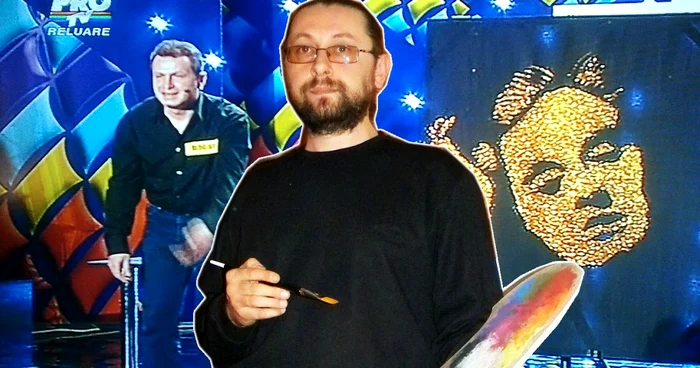 Leonard Ţuclea, artistul care pictează cu pulbere de aur Foto Iulian Bunilă
