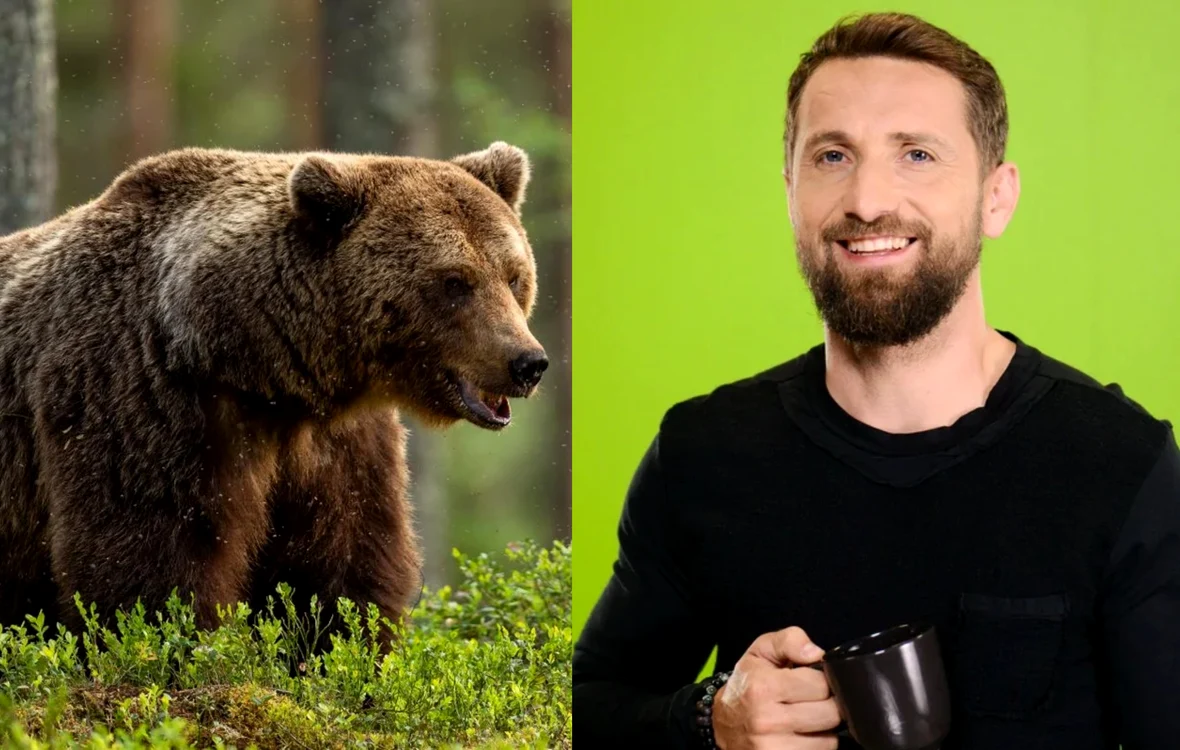 Prezentatorul era cât pe ce să fie sfâșiat de urs