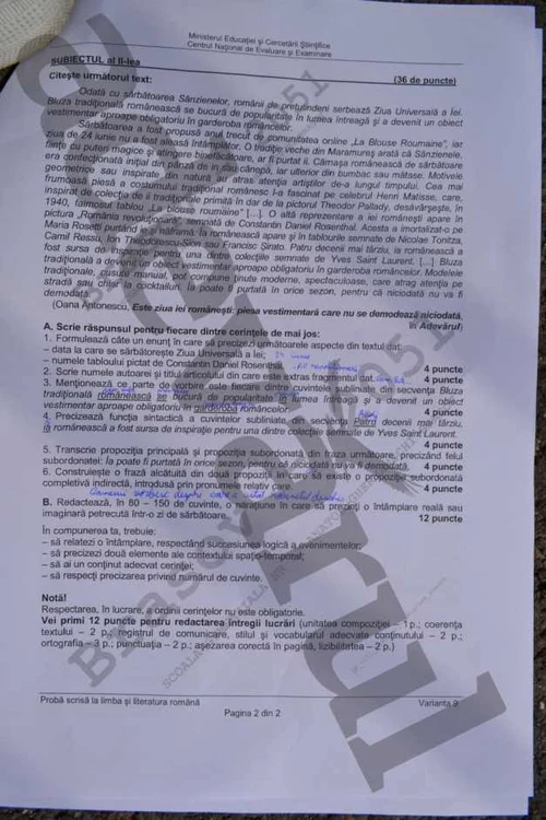 subiecte la limba romana evaluarea nationala 2015 foto simona suciu