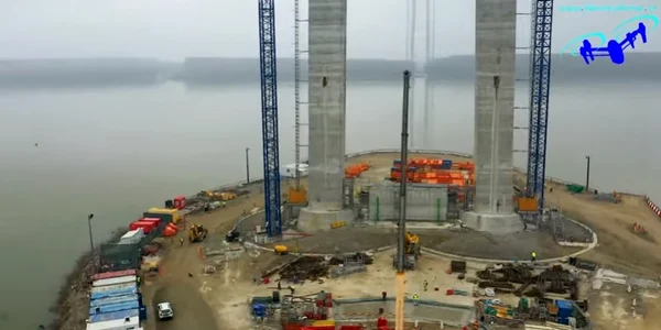 Pod peste Dunare Tulcea captura video
