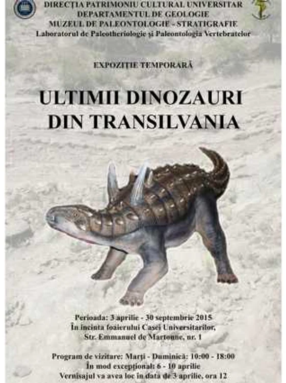 afisul expozitiei cu dinozauri cluj