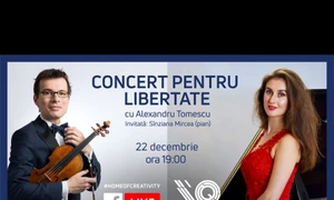 Alexandru Tomescu va susține astăzi, împreună cu pianista Sînziana Mircea, un „Concert pentru libertate”, live pe pagina de Facebook Qreator by IQOS jpeg