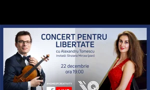 Alexandru Tomescu va susține astăzi, împreună cu pianista Sînziana Mircea, un „Concert pentru libertate”, live pe pagina de Facebook Qreator by IQOS jpeg